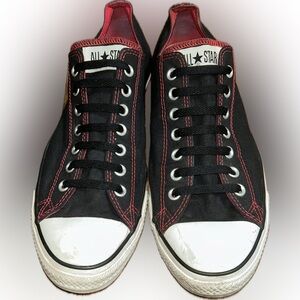 Rare Y2K Vintage Converse Chuck Taylor All Stars - Red & Black Low Tops Sz 12